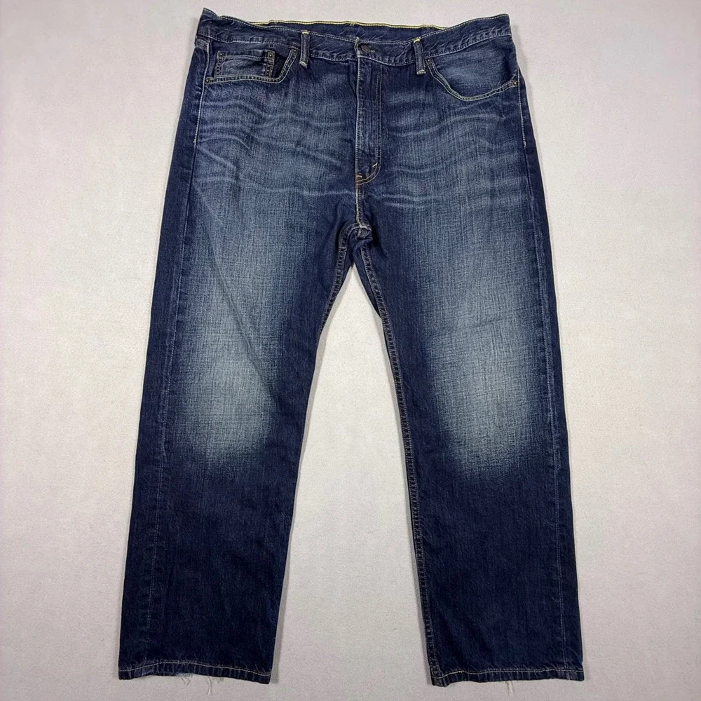 Levis 505‎ Regular Fit Jeans Mens 40x30 Dark Wash Straight Leg Blue Denim Pants